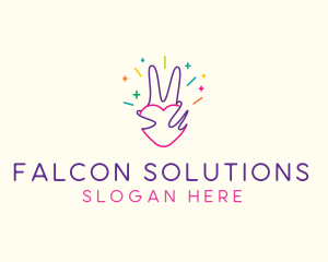 Colorful Optimistic Hand logo design