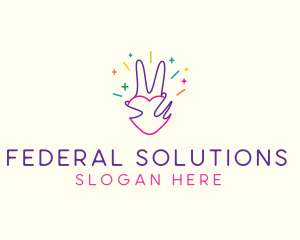 Colorful Optimistic Hand logo design