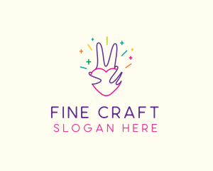 Colorful Optimistic Hand logo design