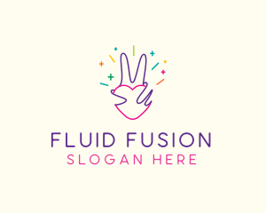 Colorful Optimistic Hand logo design