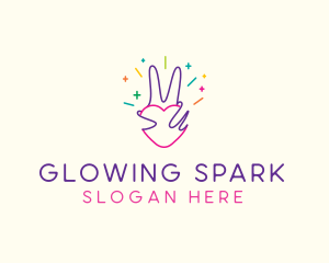 Colorful Optimistic Hand logo design