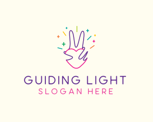 Colorful Optimistic Hand logo design