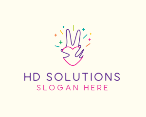 Colorful Optimistic Hand logo design