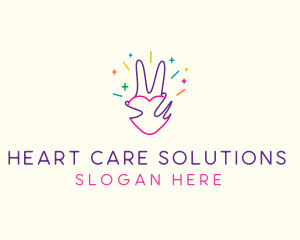 Colorful Optimistic Hand logo design