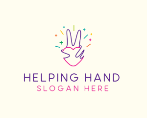 Hand - Colorful Optimistic Hand logo design