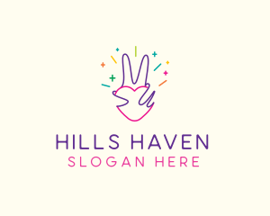 Colorful Optimistic Hand logo design