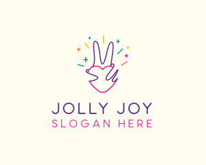 Colorful Optimistic Hand logo design