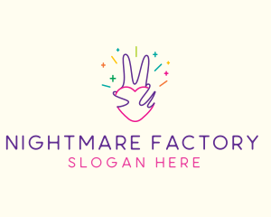 Colorful Optimistic Hand logo design