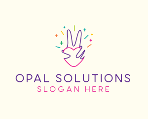 Colorful Optimistic Hand logo design