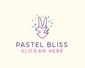 Colorful Optimistic Hand logo design