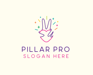 Colorful Optimistic Hand logo design