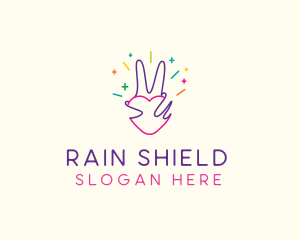 Colorful Optimistic Hand logo design