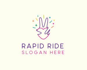 Colorful Optimistic Hand logo design