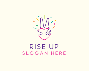 Colorful Optimistic Hand logo design