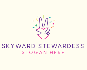 Colorful Optimistic Hand logo design