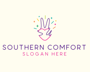 Colorful Optimistic Hand logo design