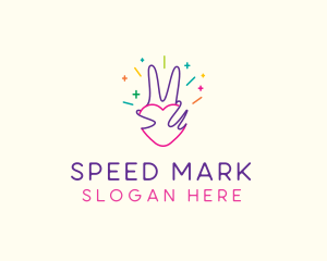 Colorful Optimistic Hand logo design