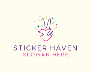 Colorful Optimistic Hand logo design