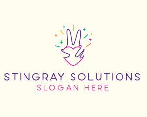 Colorful Optimistic Hand logo design