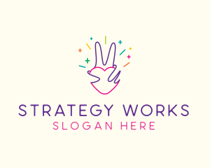 Colorful Optimistic Hand logo design