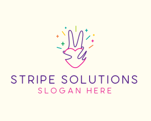 Colorful Optimistic Hand logo design