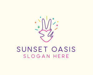 Colorful Optimistic Hand logo design