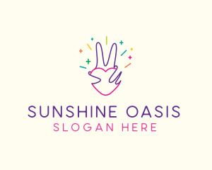 Colorful Optimistic Hand logo design