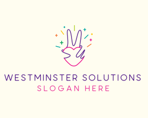 Colorful Optimistic Hand logo design