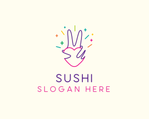 Colorful Optimistic Hand logo design