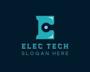 Tech Circuit Letter E  logo design