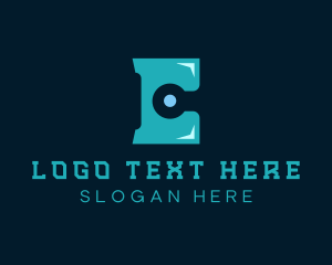 Web Hosting - Tech Circuit Letter E logo design