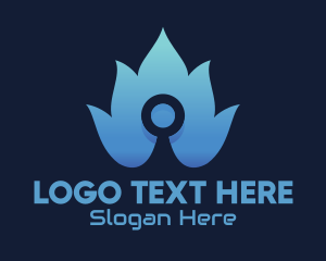 Burning - Blue Fire Tech logo design