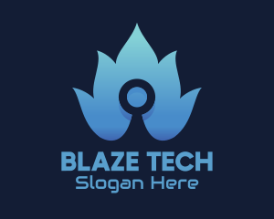 Blue Fire Tech logo design