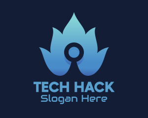 Blue Fire Tech logo design