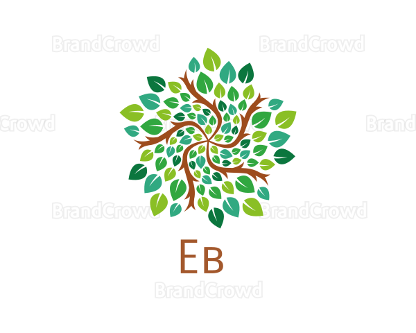 Leafy Star Tree Logo