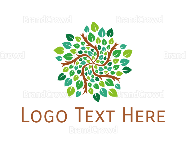 Leafy Star Tree Logo