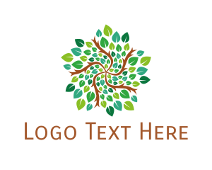 Green Leaf - Leafy Star Tree logo design