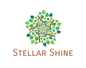 Leafy Star Tree logo design