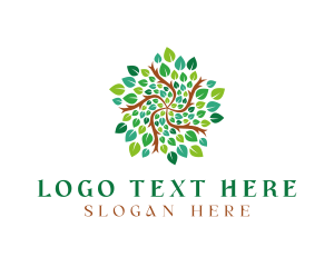 Green - Leafy Star Tree logo design