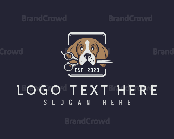 Dog Puppy Groomer Logo