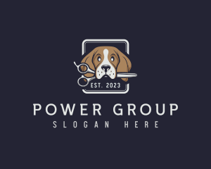 Dog Puppy Groomer Logo