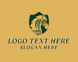 Stallion Horse Shield logo design