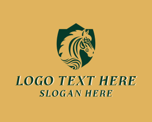 Stable - Stallion Horse Shield logo design