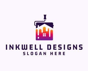 House - Gradient House Paint logo design