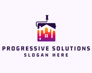 Improvement - Gradient House Paint logo design