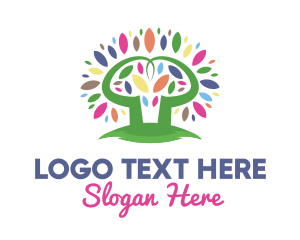Herbal - Colorful Tree Leaves logo design