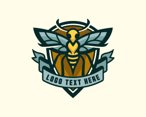 Fly - Bumblebee Hornet Shield logo design