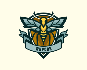 Insect - Bumblebee Hornet Shield logo design