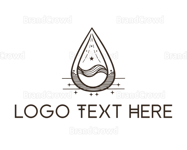 Spiritual Water Drop Liquid Logo