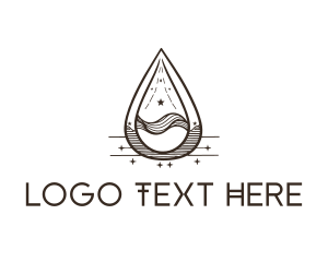 Outline - Spiritual Water Drop Liquid logo design